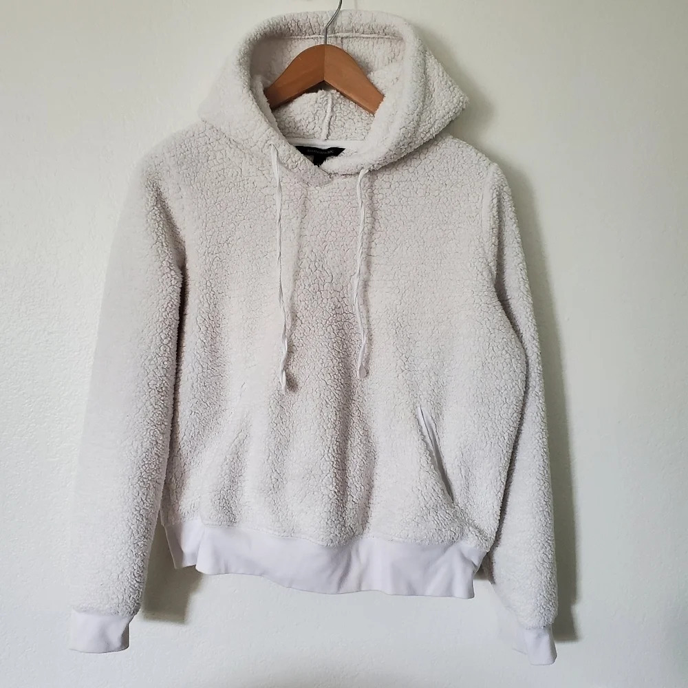 BANANA REPUBLIC Sherpa Hoodie White Size XS - Picture 3 of 8